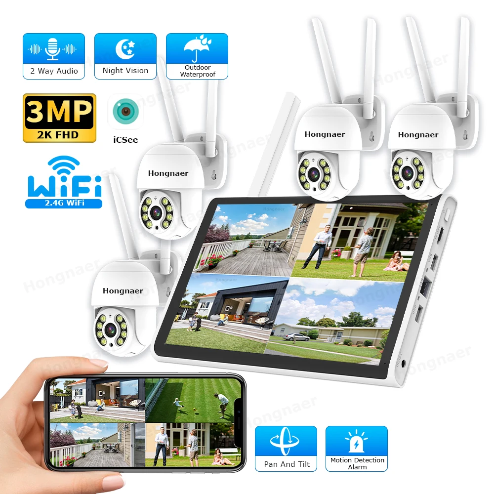 Home Security Systems With Cameras - Kit de CCTV Hongnaer 2026, 3MP,
