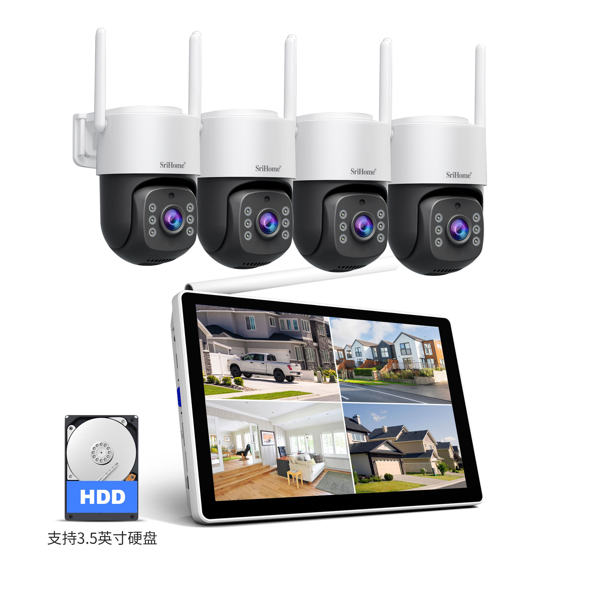 Home Security And Monitoring - Srihome NVS012-IPC056 Cámara IP de 5MP,