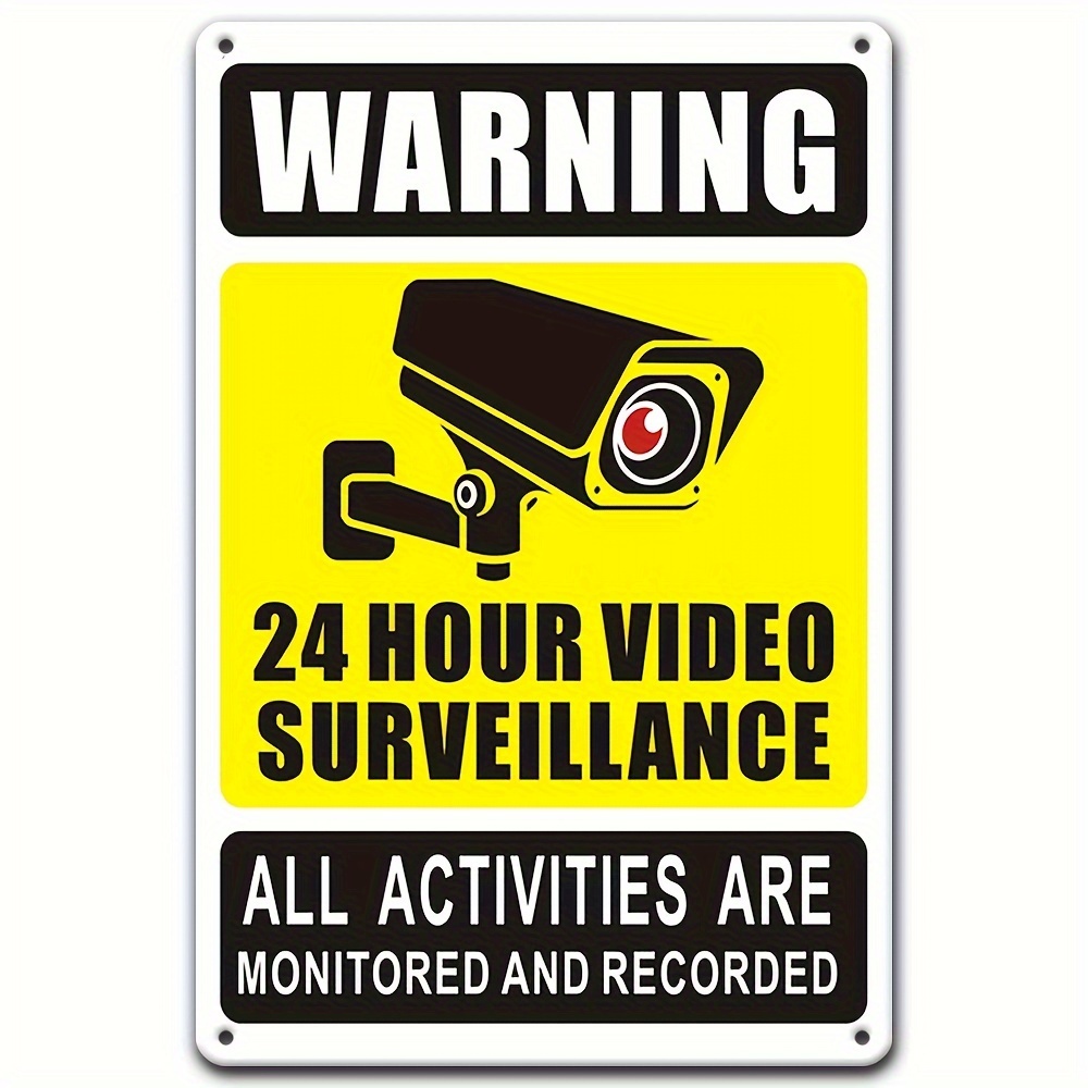 Home Security Tech - Señal de advertencia de videovigilancia 24/7,