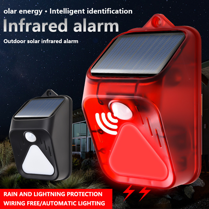 Home Security Yard Sensors - Sirena de luz de alarma alimentada