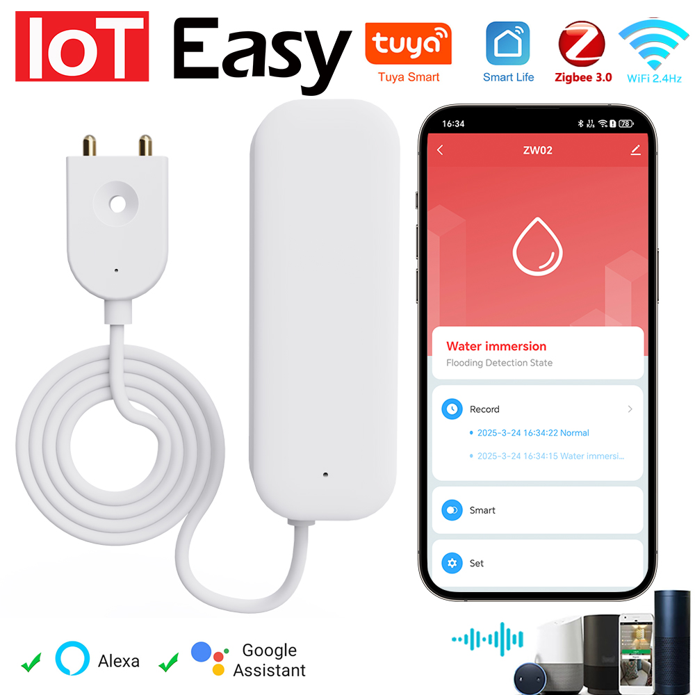 Home Security Devices - Tuya WiFi ZigBee Sensor de agua