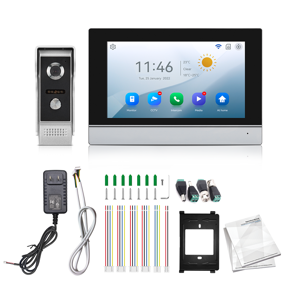 Home Security Tech - Pantalla IPS de 7 pulgadas, 2MP,