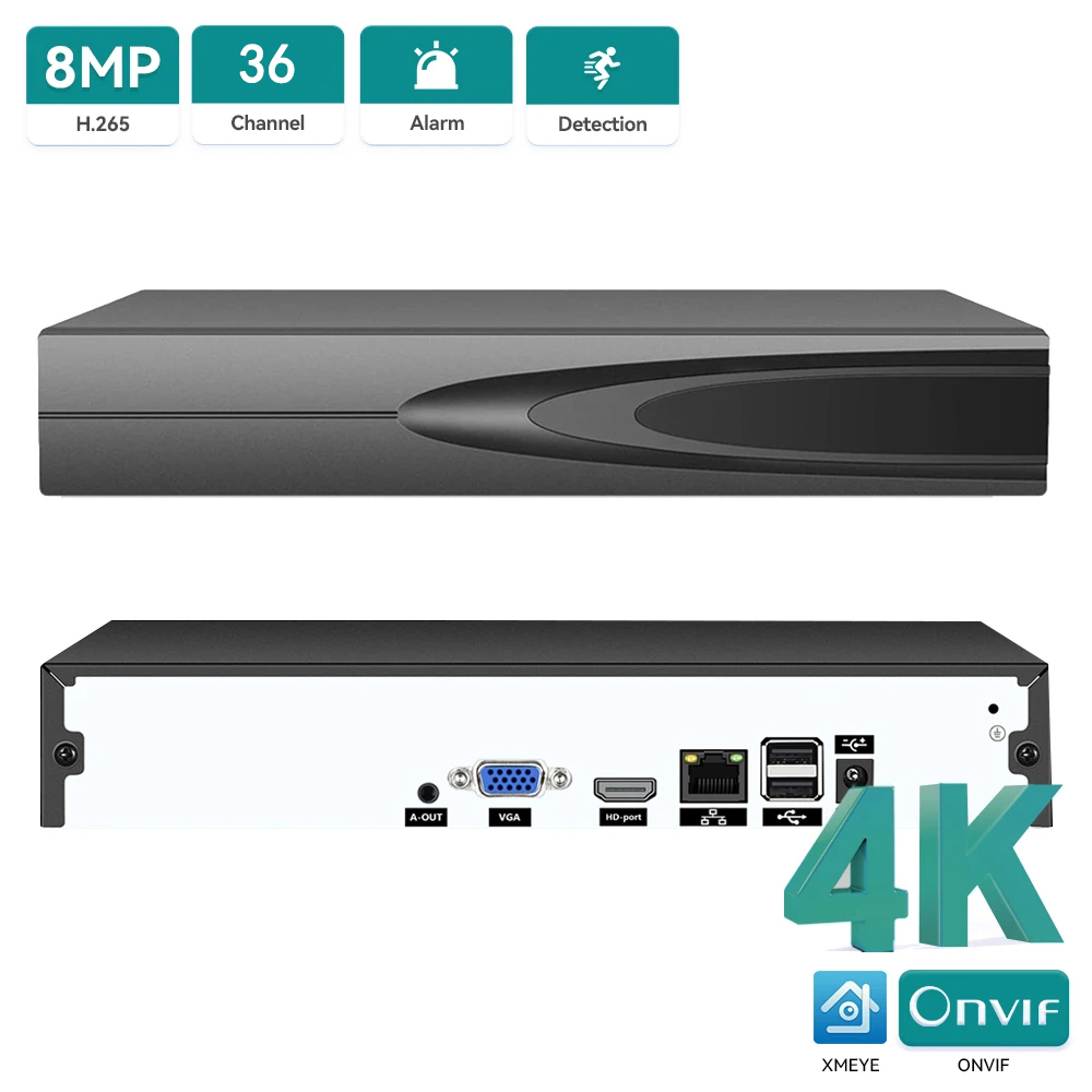 Home Security Systems With Cameras - NVR CCTV 4K ONVIF de 36/16/10