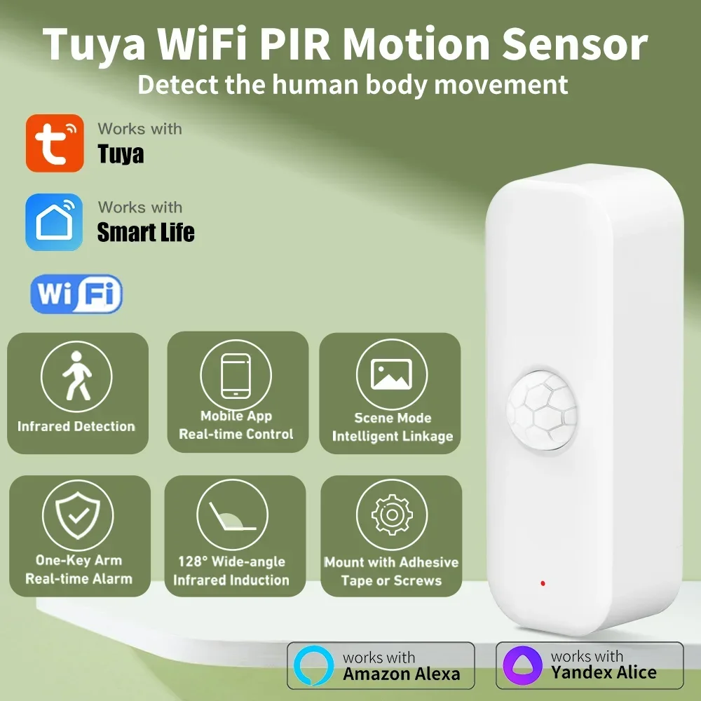 Home Security App - Tuya-Sensor de movimiento WiFI PIR, cuerpo