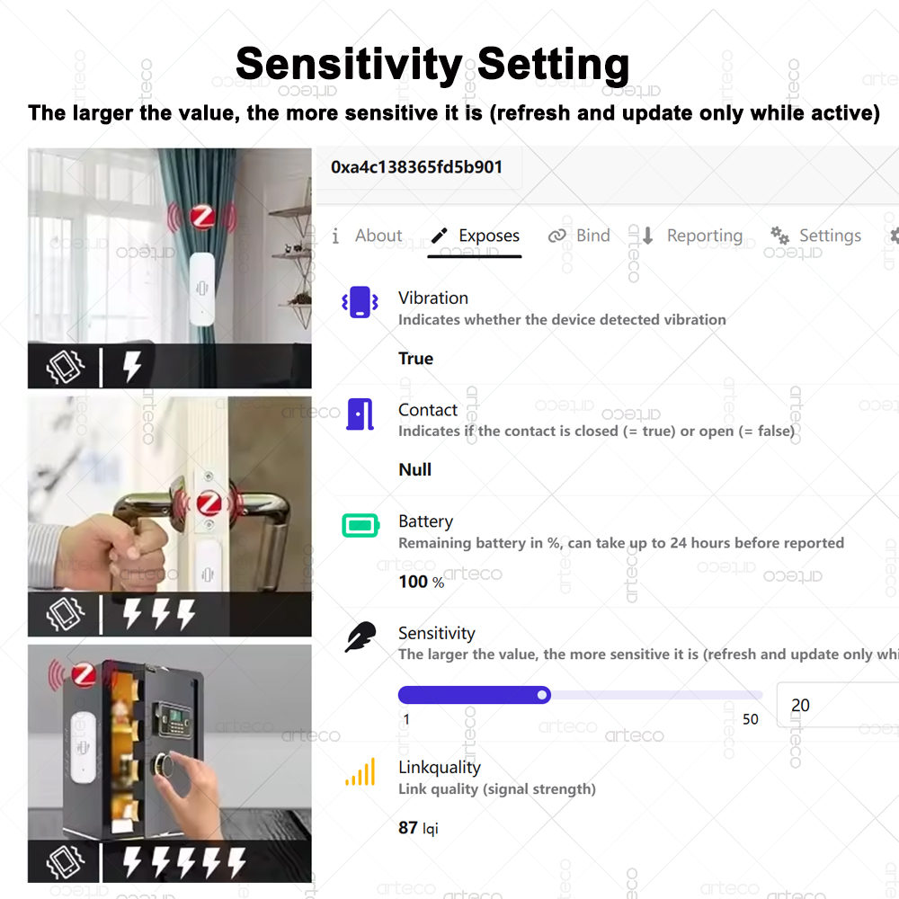 Sensor de vibración inteligent - Home Security And Monitoring reseña y precio