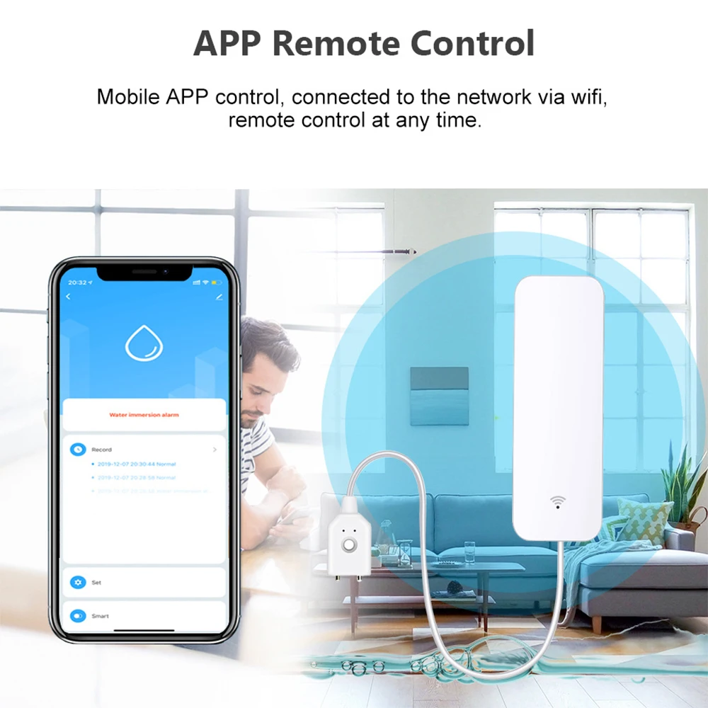 Tuya WiFi Zigbee Sensor de agu - Home Security Devices reseña y precio