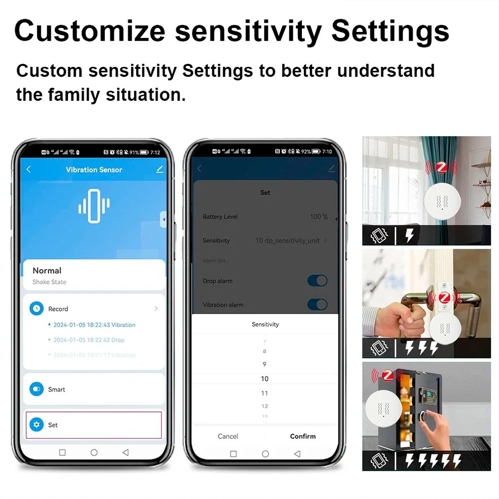 Sensor Inteligente de Vibració - Home Security And Monitoring reseña y precio