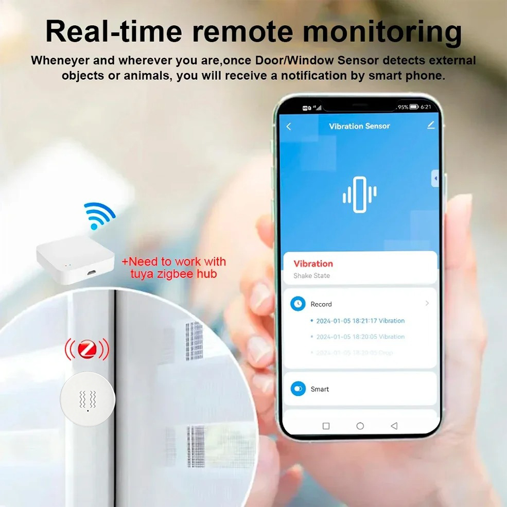 Sensor Inteligente de Vibració - Home Security And Monitoring reseña y precio