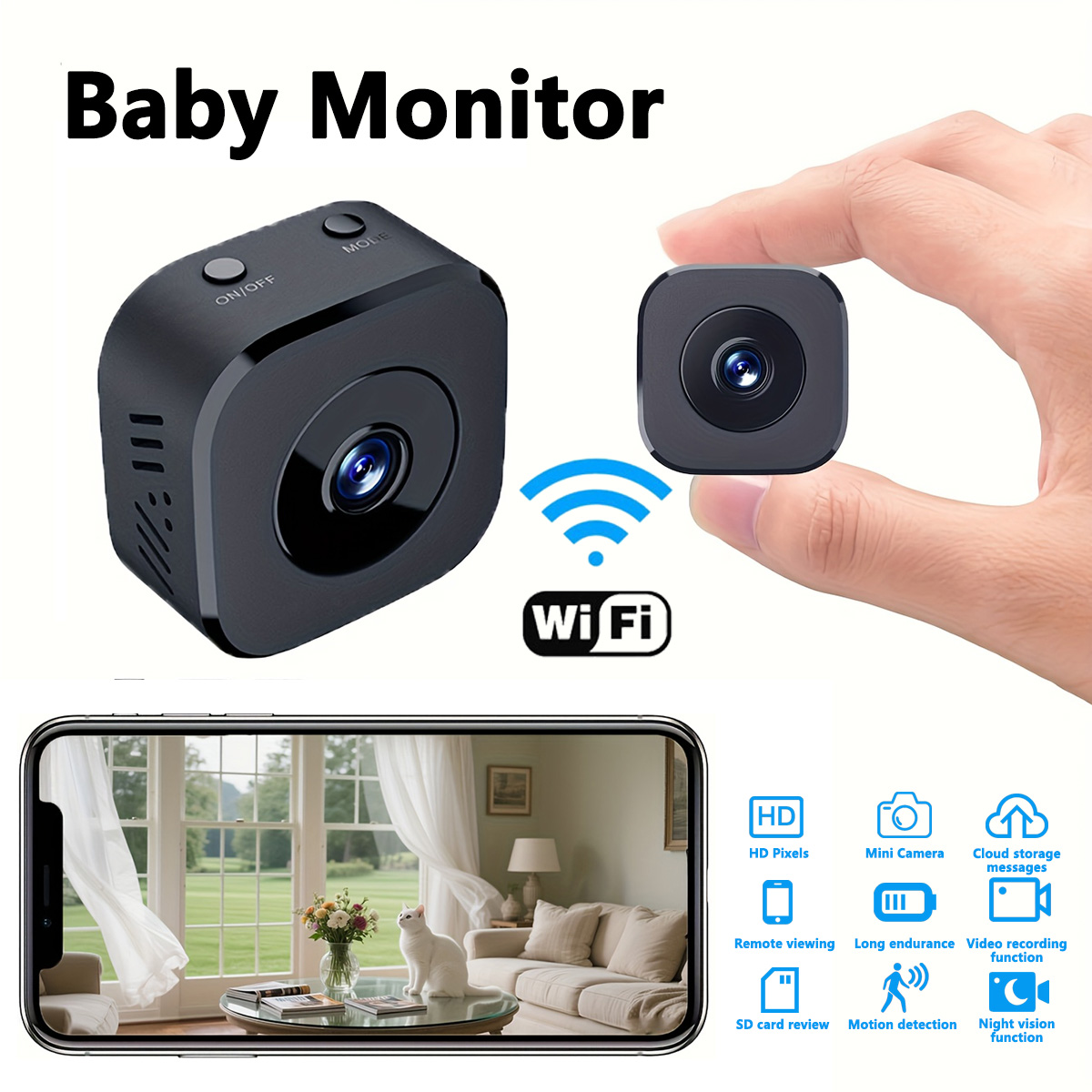 Mini cámara WiFi HD de 1080P,  - Home Security Wireless reseña y precio