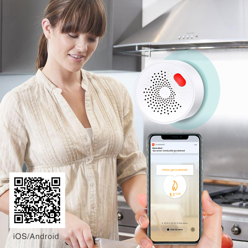 Tuya-Sensor de Gas Natural par - Home Security Devices reseña y precio